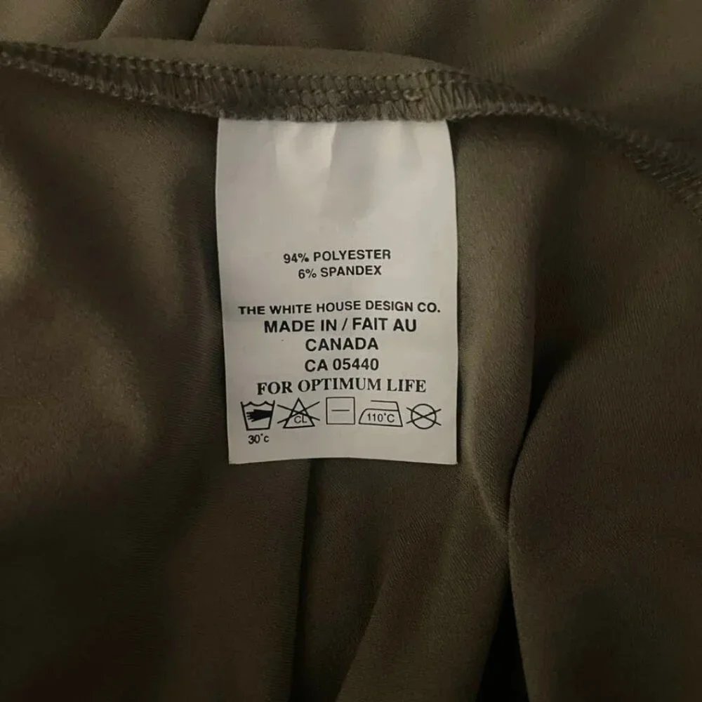 Sympli Trapeze Dress Short Sleeve Size 14 NWT Olive Green Knit Stretch Mod - Picture 7 of 9